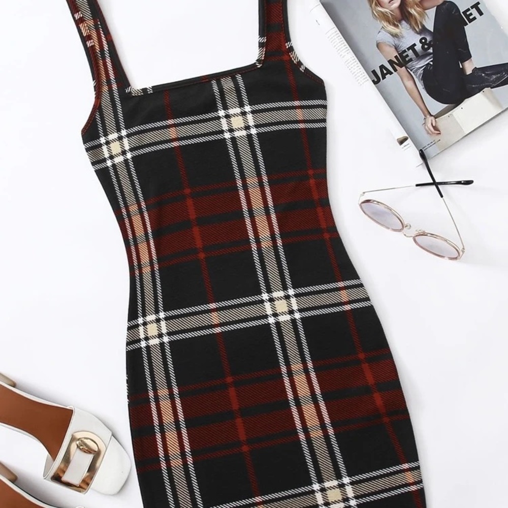 Plus size Plaid Bodycon Dress